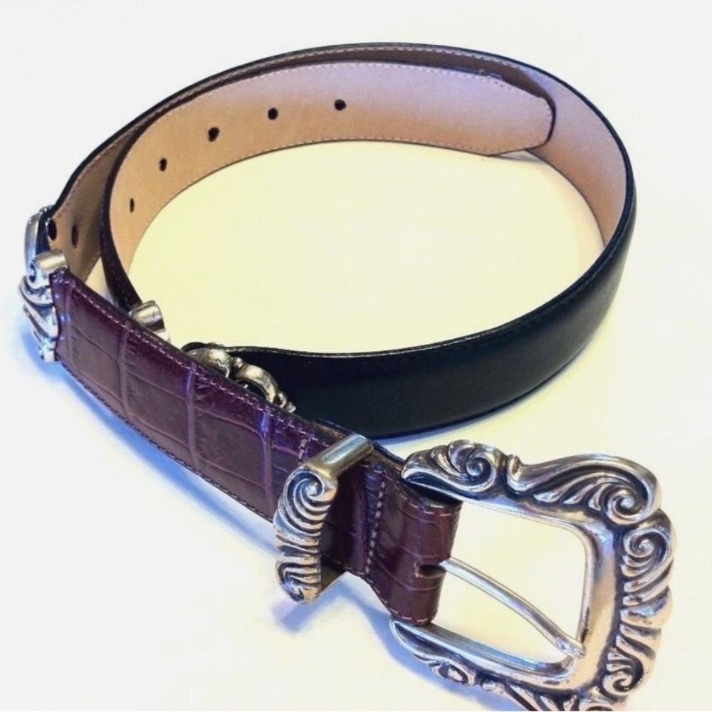 Brighton Brown Leather Belt with Silver Buckle